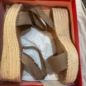 Kelly & Katie Taupe Microsuede sandals